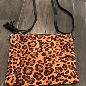 Leopard cross body purse